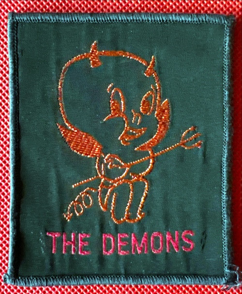 VFL CLOTH PATCH- "THE DEMONS" MELBOURNE  FOOTBALL CLUB RECTANGLE BADGE