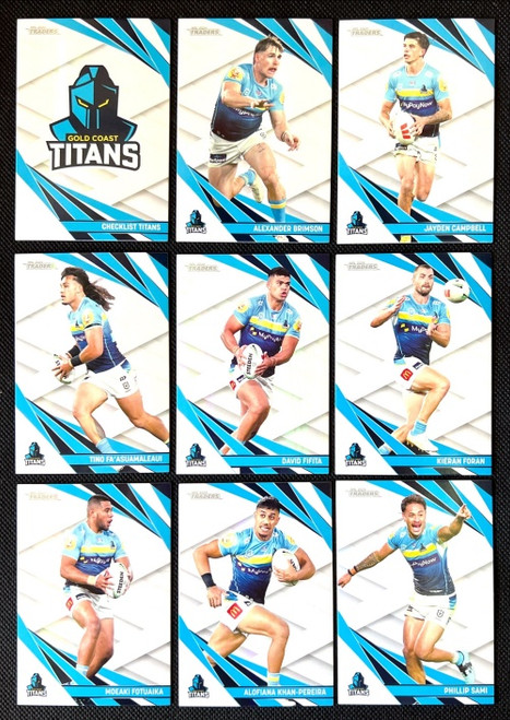 2024 NRL TRADERS TITANIUM GOLD COAST TITANS PEARL PARALLEL TEAM SET