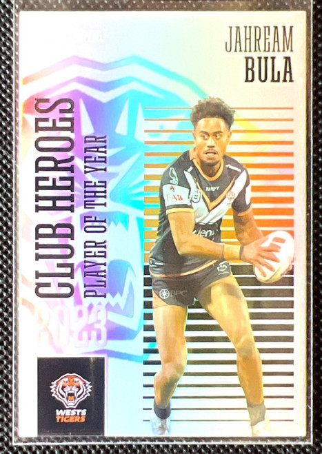 2024 NRL TRADERS TITANIUM JAHREAM BULA WESTS TIGERS CLUB HEROES CARD