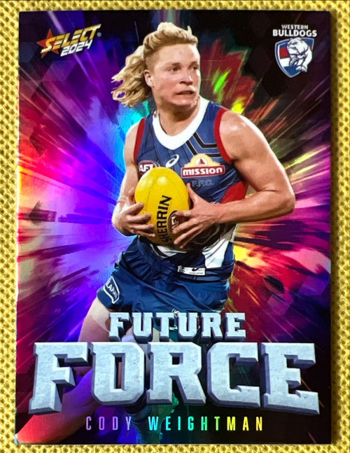 2024 AFL FOOTY STARS CODY WEIGHTMAN WESTERN BULLDOGS FUTURE FORCE CARD FF90