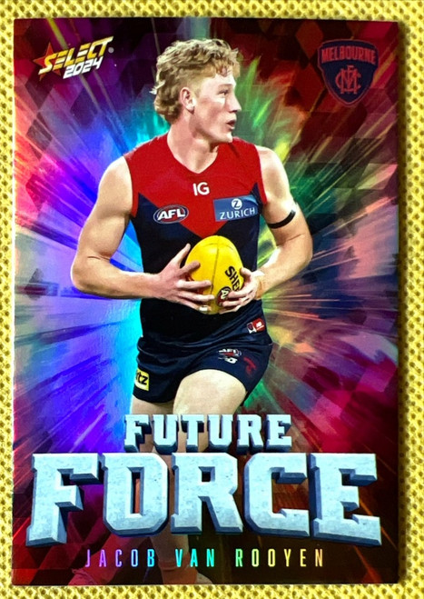 2024 AFL FOOTY STARS JACOB VAN ROOYEN MELBOURNE DEMONS FUTURE FORCE CARD FF55