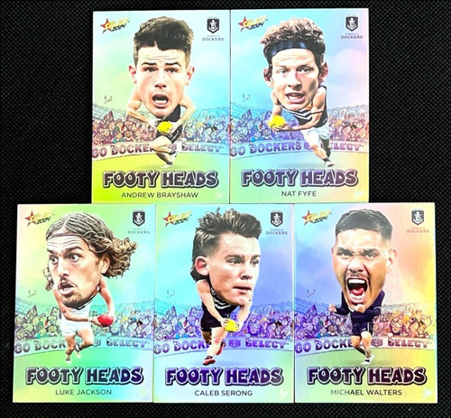 2024 AFL FOOTY STARS FREMANTLE DOCKERS FOOTY HEADS TEAM SET