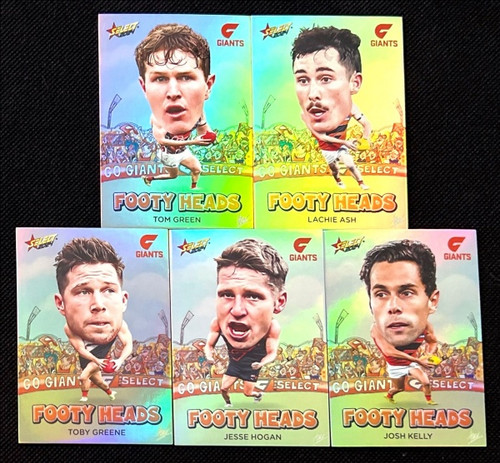 2024 AFL FOOTY STARS GREATER  WESTERN SYDNEY GIANTS FOOTY HEADS TEAM SET