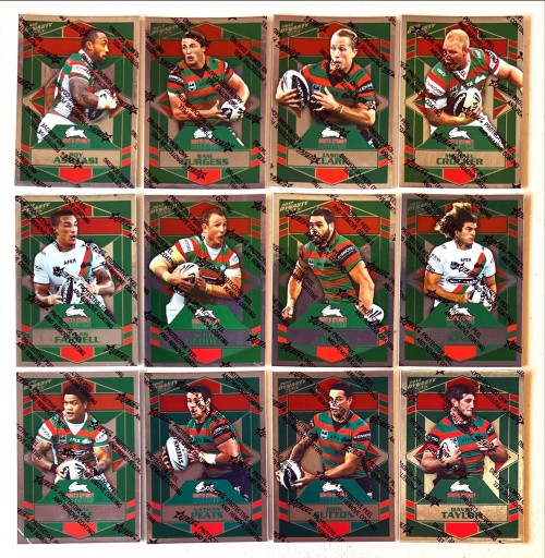 2012 NRL DYNASTY SERIES SOUTH SYDNEY RABBITOHS SILVER PARALLEL TEAM SET (UNPEELED)
