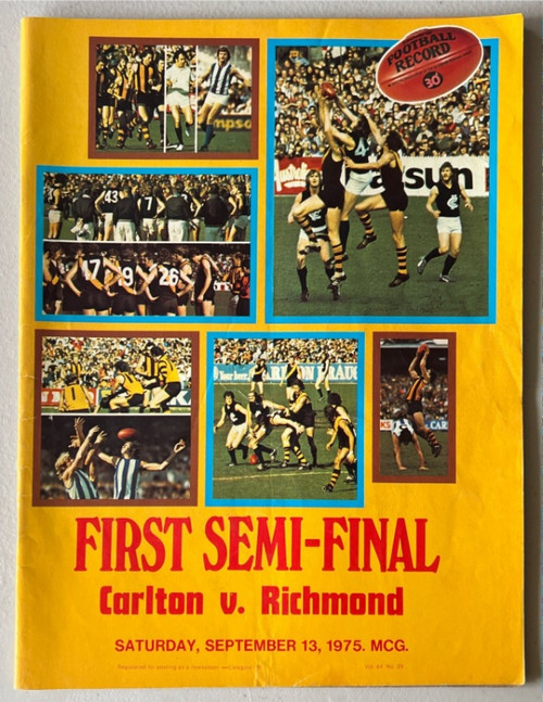 1975 VFL CARLTON V RICHMOND 1ST SEMI-FINAL FOOTBALL RECORD