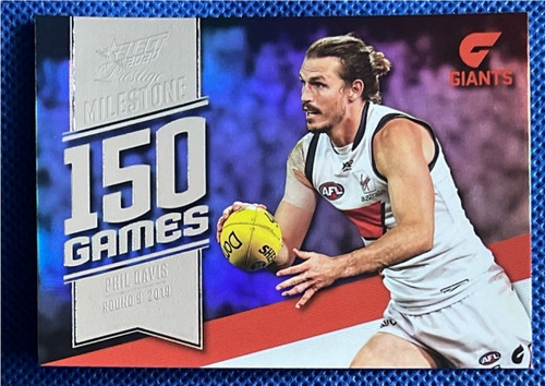 2020 AFL FOOTY STARS MILESTONE PRESTIGE MG35 PHIL DAVIES GREATER WESTERN SYDNEY 150 GAME CARD
