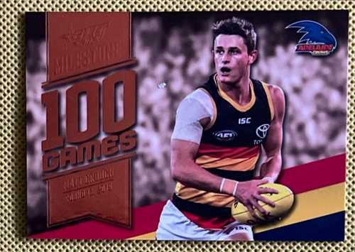 2020 AFL FOOTY STARS MILESTONE MG02 MATT CROUCH ADELAIDE CROWS 100 GAME CARD