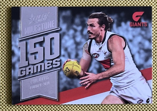 2020 AFL FOOTY STARS MILESTONE MG35 PHIL DAVIES GREATER WESTERN SYDNEY 150 GAME CARD