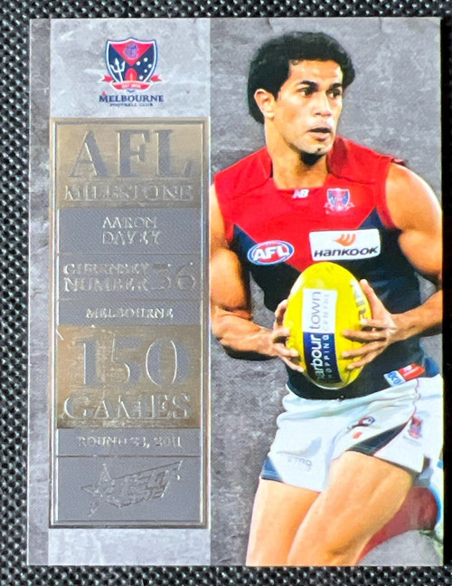 2012 AFL SELECT FOOTY STARS MG42 RYAN AARON DAVEY MELBOURNE DEMONS 150 GAME MILESTONE CARD