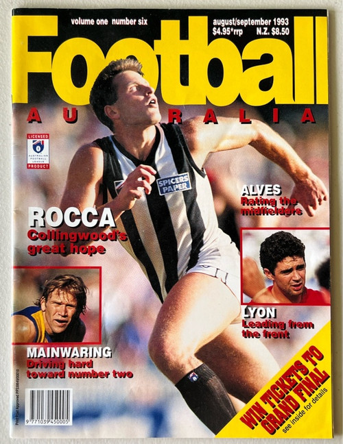 FOOTBALL AUSTRALIA VOLUME 1 NO.6  AUGUST/SEPTEMBER 1993 MAGAZINE
