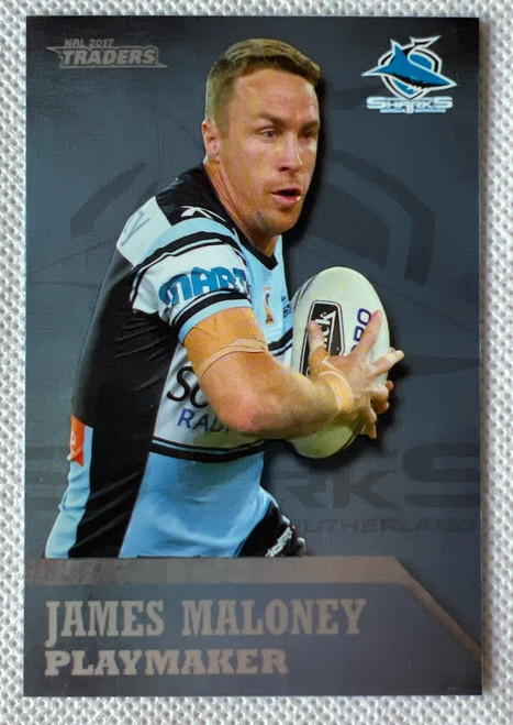 2017 NRL TRADERS JAMES MALONEY CRONULLA SHARKS PLAYMAKER CARD