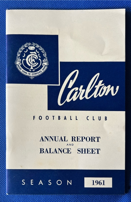 1961 CARLTON FOOTBALL CLUB ANNUAL REPORT