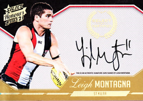 2015 Select Honours S2 AFL LEIGH MONTAGNA St Kilda Saints Signature Card