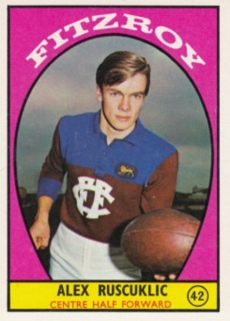 1968A VFL Scanlens #42 ALEX RUSCUKLIC Fitzroy Lions card