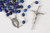 Blue Agate Faceted Gemstone Silver Toned Rosary