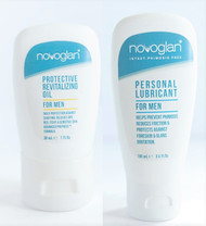 The Novoglan Men's Sexual Health Pack. Containing Novoglan Oil for Men with PrepuCel (TM) Advanced Microlipid Formulation and the Hypoallergenic Water based Novoglan Personal Lubricant. 
Better sex. Better Health. Happy Partner. Prevents penis, foreskin and scrotal problems. Use as directed. 
