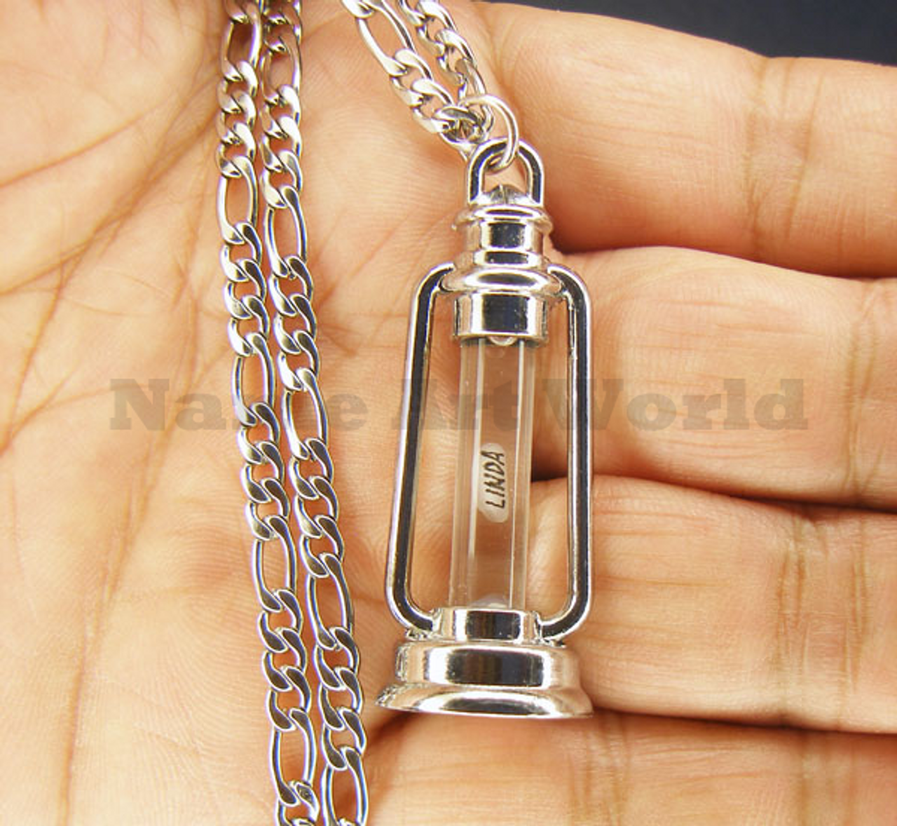 Name on Rice Hurricane Lamp Pendant Necklace or Key Chain - Unique Art  World - Handcraft and Engraving service