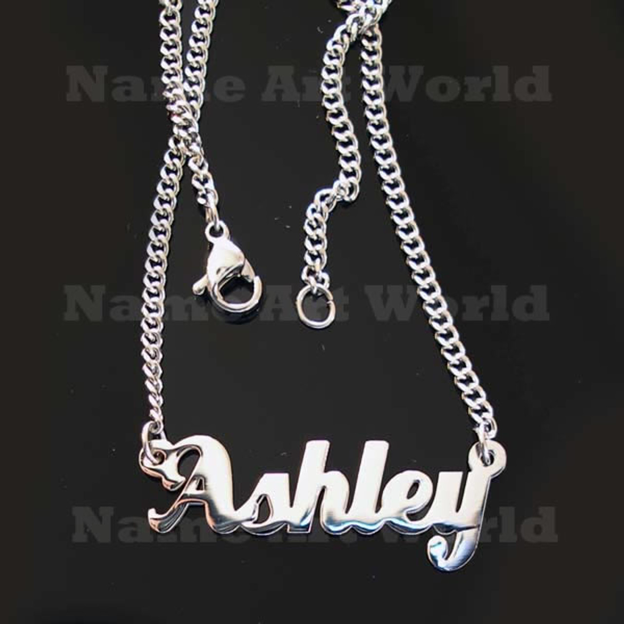 Ashley Name Necklaces. Next day ship. NeverTarnishes - Unique Art World -  Handcraft and Engraving service