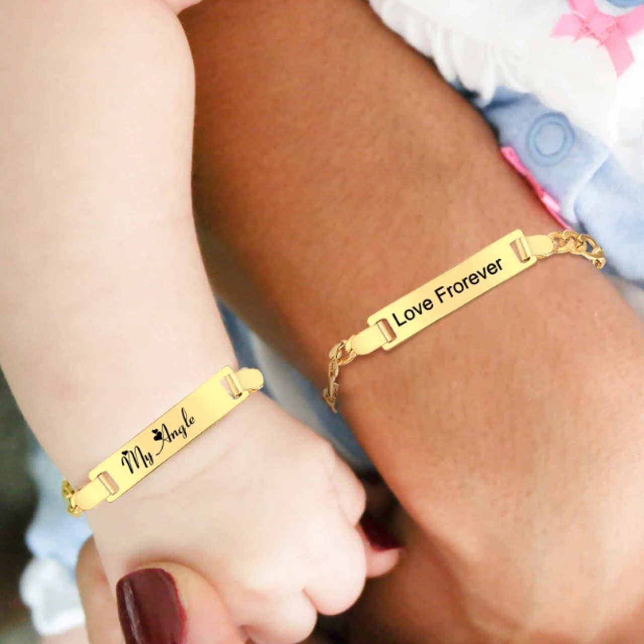 Buy Newborn Baby/childrens Boys/girls Gold Filled Baby Bracelet, 14k Real  Gold Filled New Figaro Link Family Jewelry, Pulsera Para Bebe Niñas Online  in India - Etsy