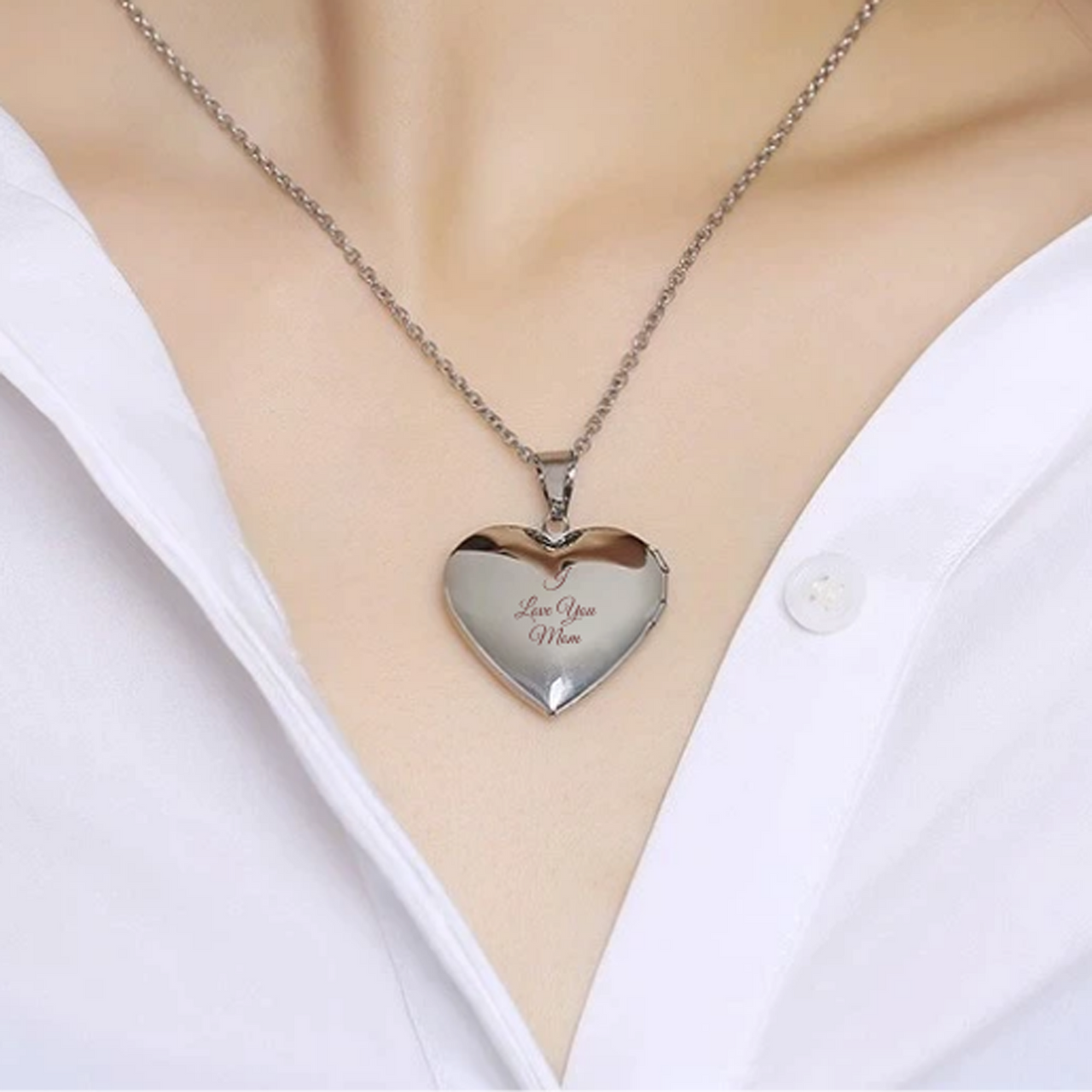 Personalised Infinity Heart Photo Projection Necklace with Picture Inside –  IfShe UK