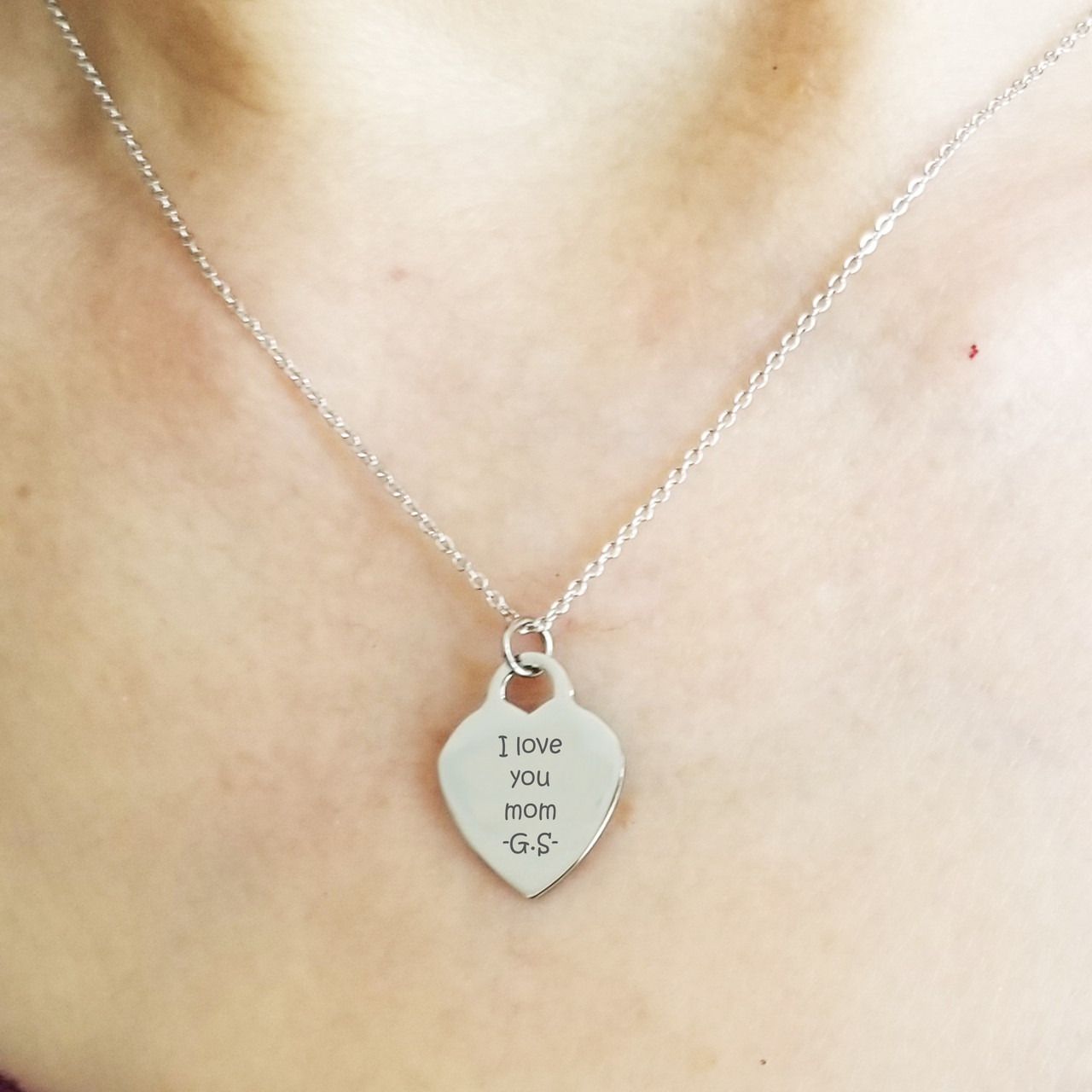 Personalised Necklaces - Engraved Always and Forever Heart Necklace