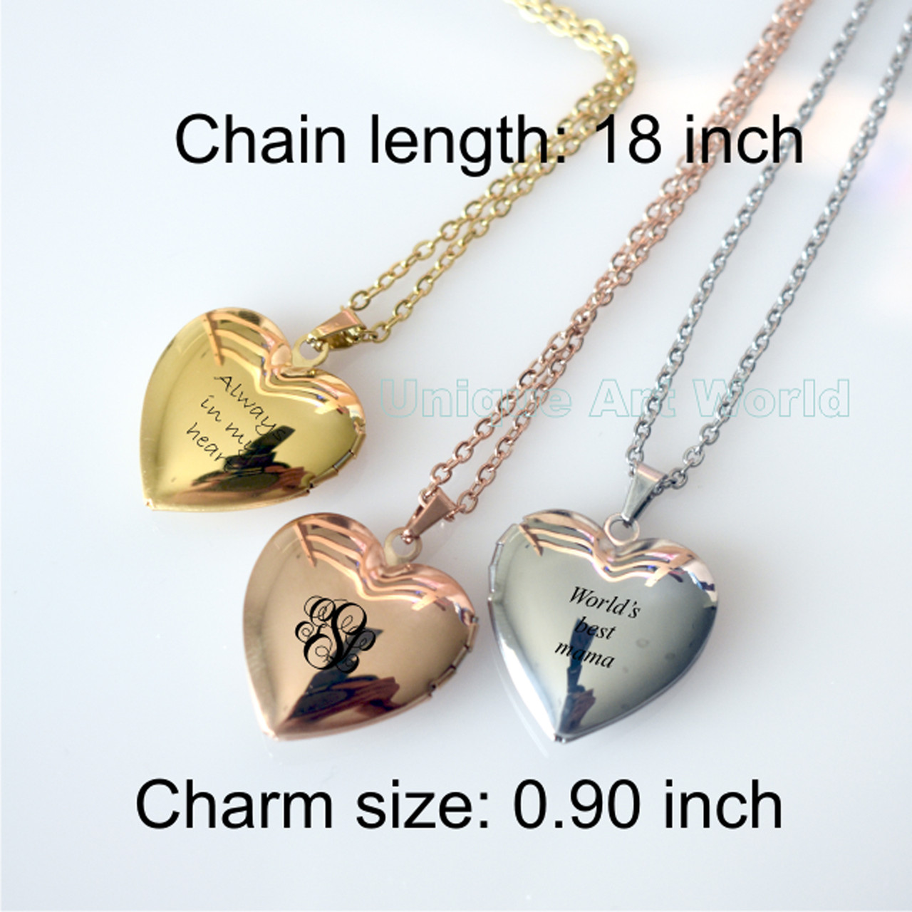 Personalized Heart photo Locket Necklace Pendant Stainless steel IP Gold  plated Engraved Lady Mom Gifts Photo Picture inside - Unique Art World -  Handcraft and Engraving service