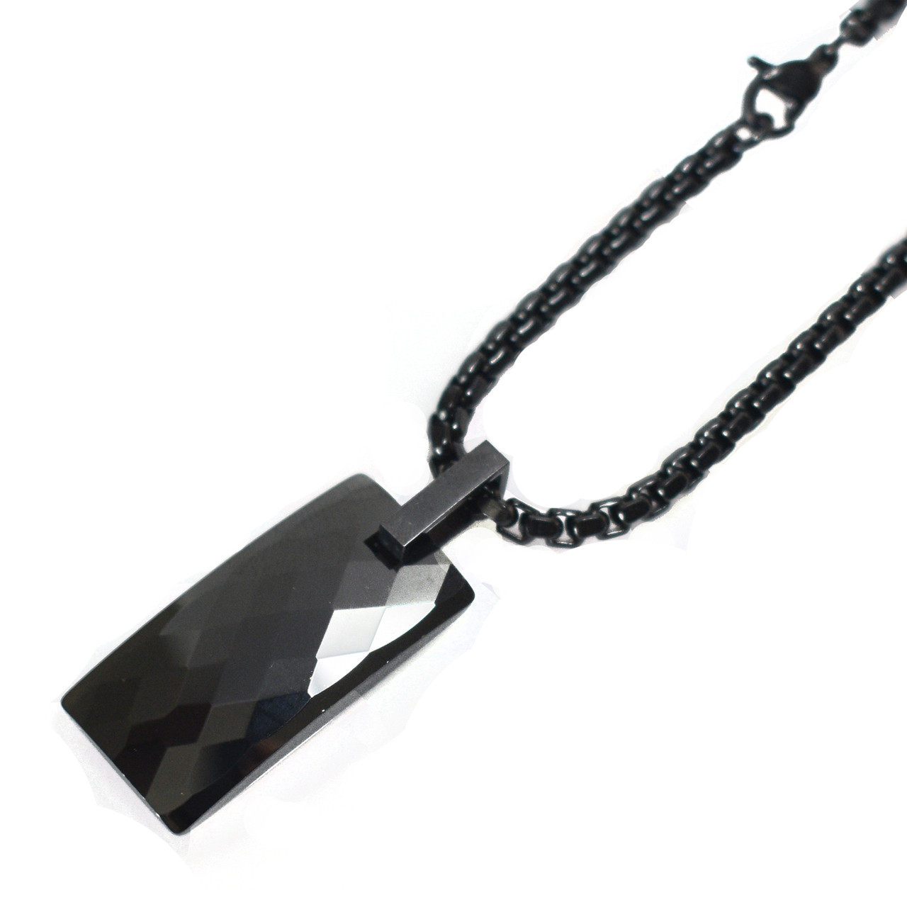 Bio-Energy Men Tungsten Carbide Magnetic Multi-Facet Pendant Necklace -  Unique Art World - Handcraft and Engraving service