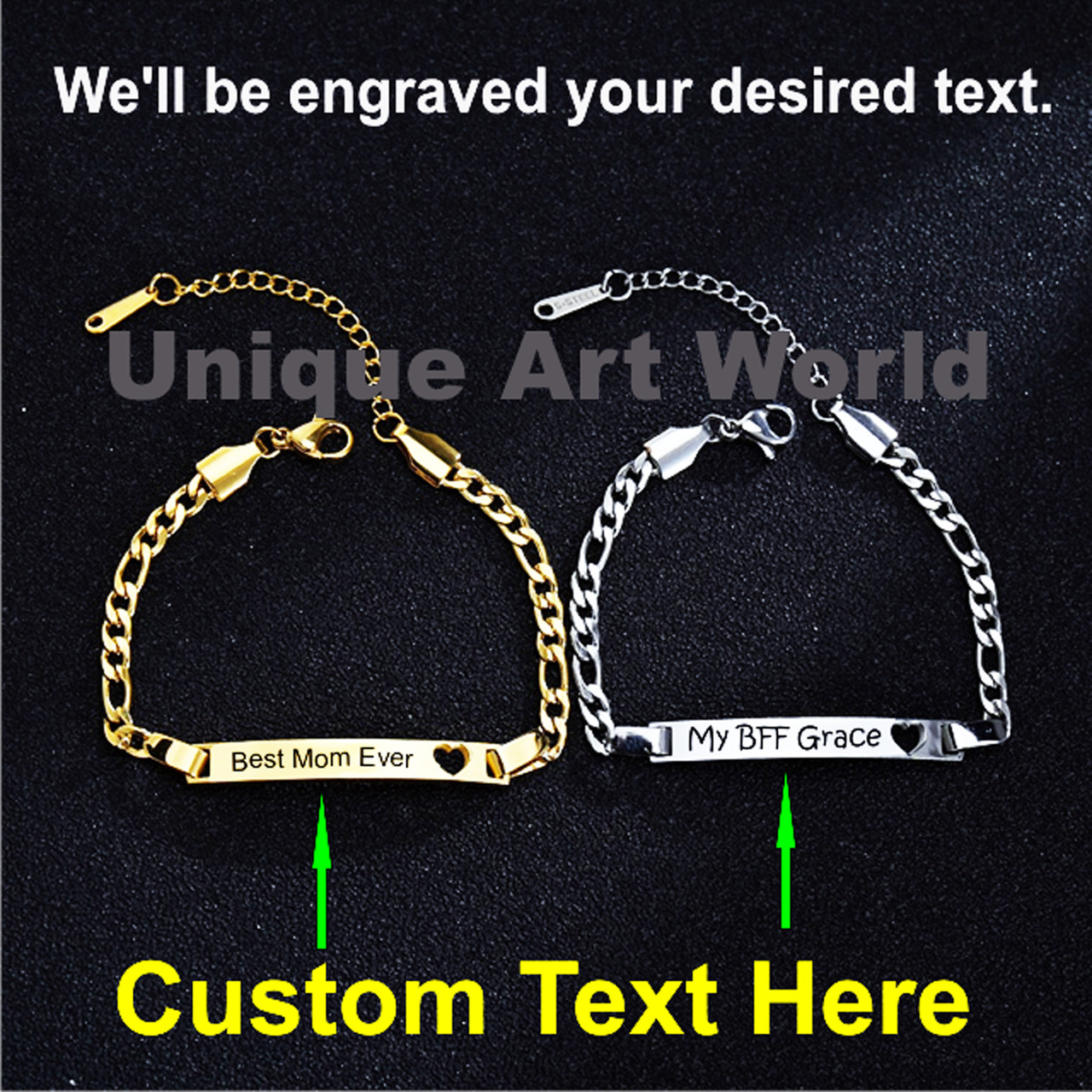 Punk Custom Name Engrave Logo Id Bracelets Net Band Trendy Stainless Steal  Bracelet Men Friendship Bracelets Jewelry