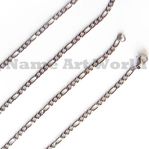 Wholesale Stainless Steel Figaro Chain 3 mm wide - High Polished---Lower price guarantee