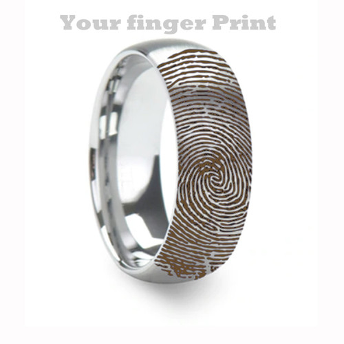 Your own Real Fingerprint Engraved Ring