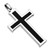 316L Stainless Steel Pendant. Black Cross with 24" stainless steel ball chain