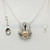 Flower SILVER PLATED Pearl Cage Pendant Necklace