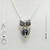 Pearl Cage SILVER PLATED Owl charm Necklace