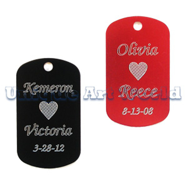 Anodized Aluminum Dog Tag with a Chain                        Free Engrave