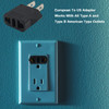 European to US/CA  Travel Power Plug Adapter (2 legs)