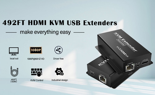 HDMI KVM Ethernet Cable Extender 150 meter support 1080P