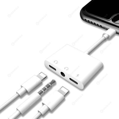 iPhone Lightning to 2 Lightning +AUDIO JACK adapter - Wholesale at Look4Computer Canada