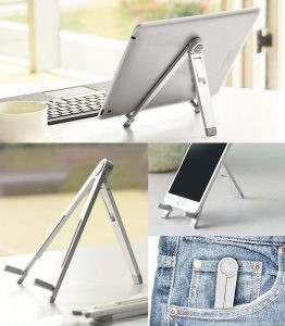 Tabletop Metal Mobile Holder for 5-7" phone & tablet (Silver)