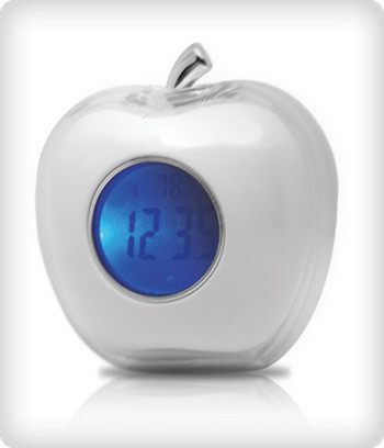 White Apple Talking Alarm Clock