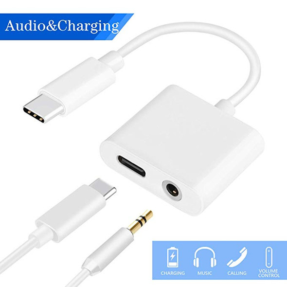 USB type C (M) to Audio 3.5mm TRRS (F) & type C (F) adapter - Wholesale at Look4Computer Canada