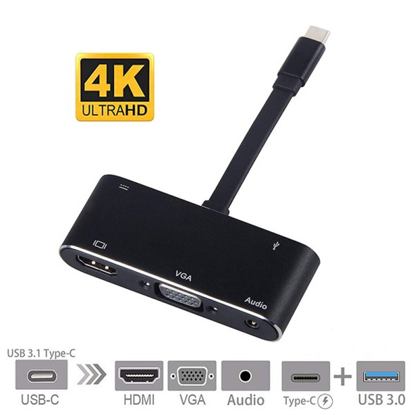 5 in 1 Type C USB3.1 to  HDMI+VGA+USB3.0+Type C+Audio adaptor - Wholesale at Look4Computer Canada