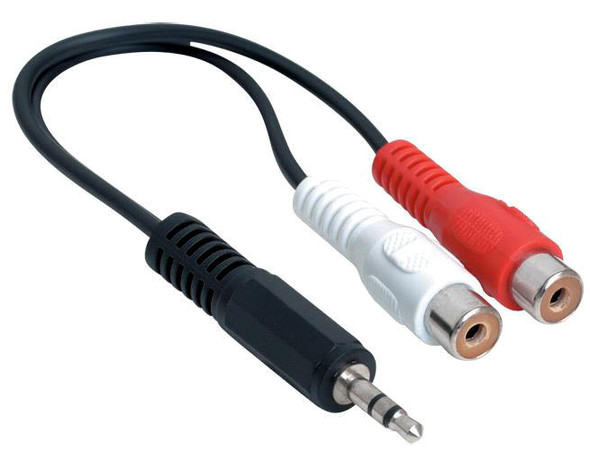 6'' 3.5mm to 2RCA Female Cable - Wholesale at Look4Computer Canada
