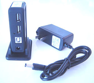 USB 2.0 High Speed 7 port Hub with Power Adaptor