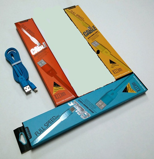 Fashion 3Ft Micro USB Flat Cable - Blue, Yellow or Red - Wholesale at Look4Computer Canada