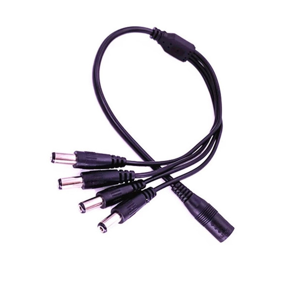 1 Female to 4 male 5.5mm X 2.1mm CCTV DC power supply splitter cable for CCTV Security Cameras 16 inches - Wholesale at Look4Computer Canada
