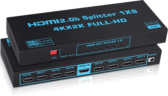 HDMI 2.0 splitter 1 port input to 8 ports output - Wholesale at Look4Computer Canada