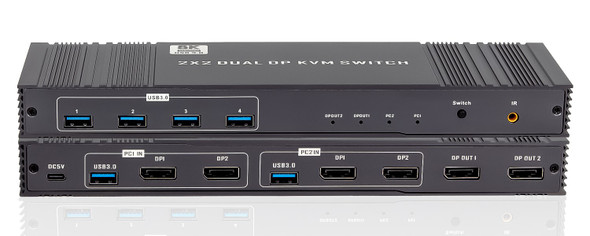 KVM Switch USB3.0 2x2 Dual DP /8K60Hz - Wholesale at Look4Computer Canada