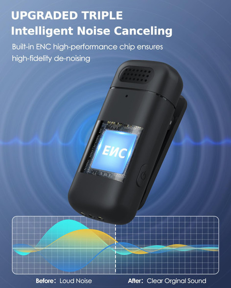 Wireless Type-C Lavalier Microphone 2 TX +1 RX+ Charging Case - Wholesale at Look4Computer Canada