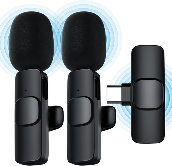 Wireless Type-C Lavalier Microphone 2 TX +1 RX - Wholesale at Look4Computer Canada