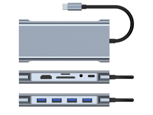 TPYE-C TO HDMI+VGA+USB3+CARDREADER+Audio+Gigabit Ethernet - Wholesale at Look4Computer Canada